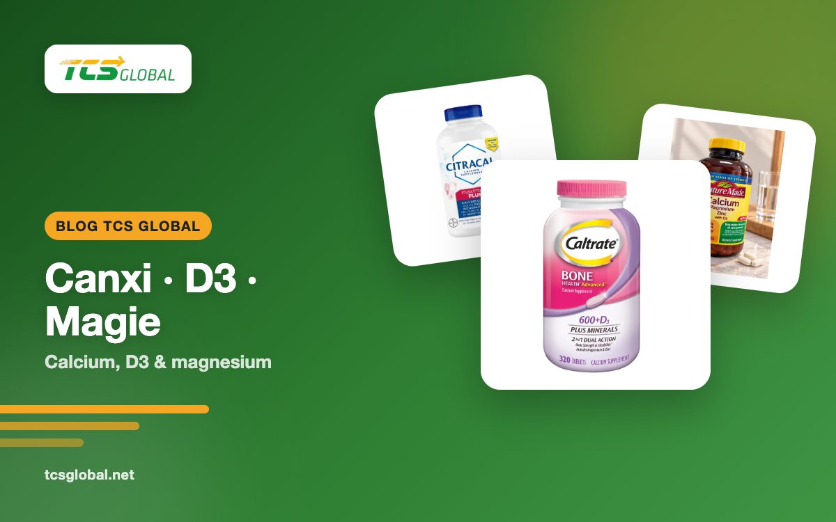 Canxi và vitamin D3 của Mỹ: so sánh Caltrate, Citracal và magie