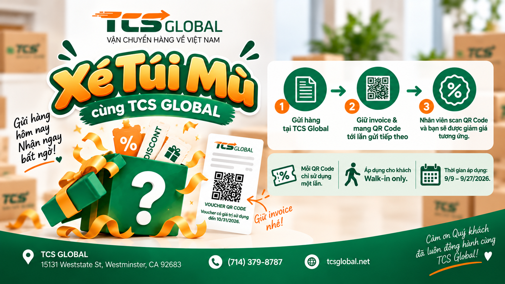UNBOX A SURPRISE WITH TCS GLOBAL – SHIP & SAVE!