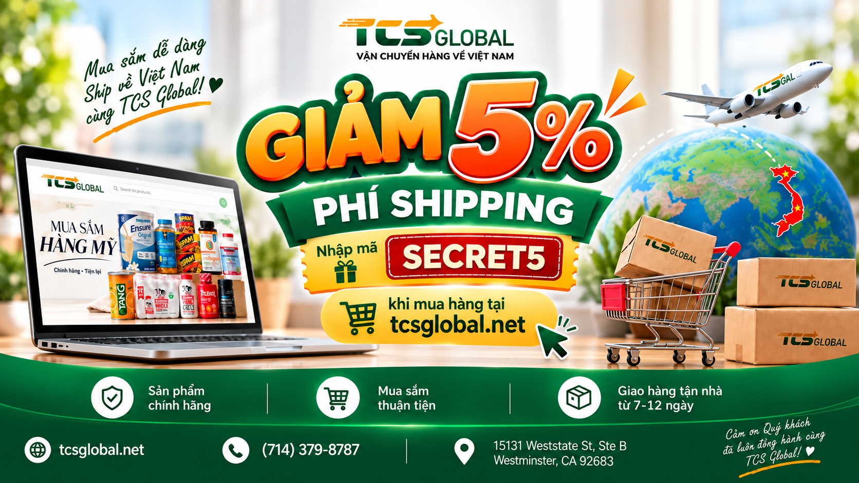 THE SECRET5 CODE IS OUT - GET 5% OFF SHIPPING FEE