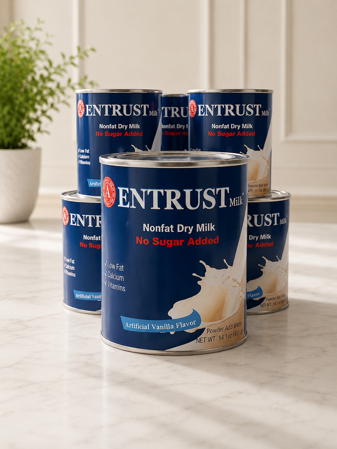Entrust Nonfat Dry Milk, No Sugar Added 400 gram, 6-Pack