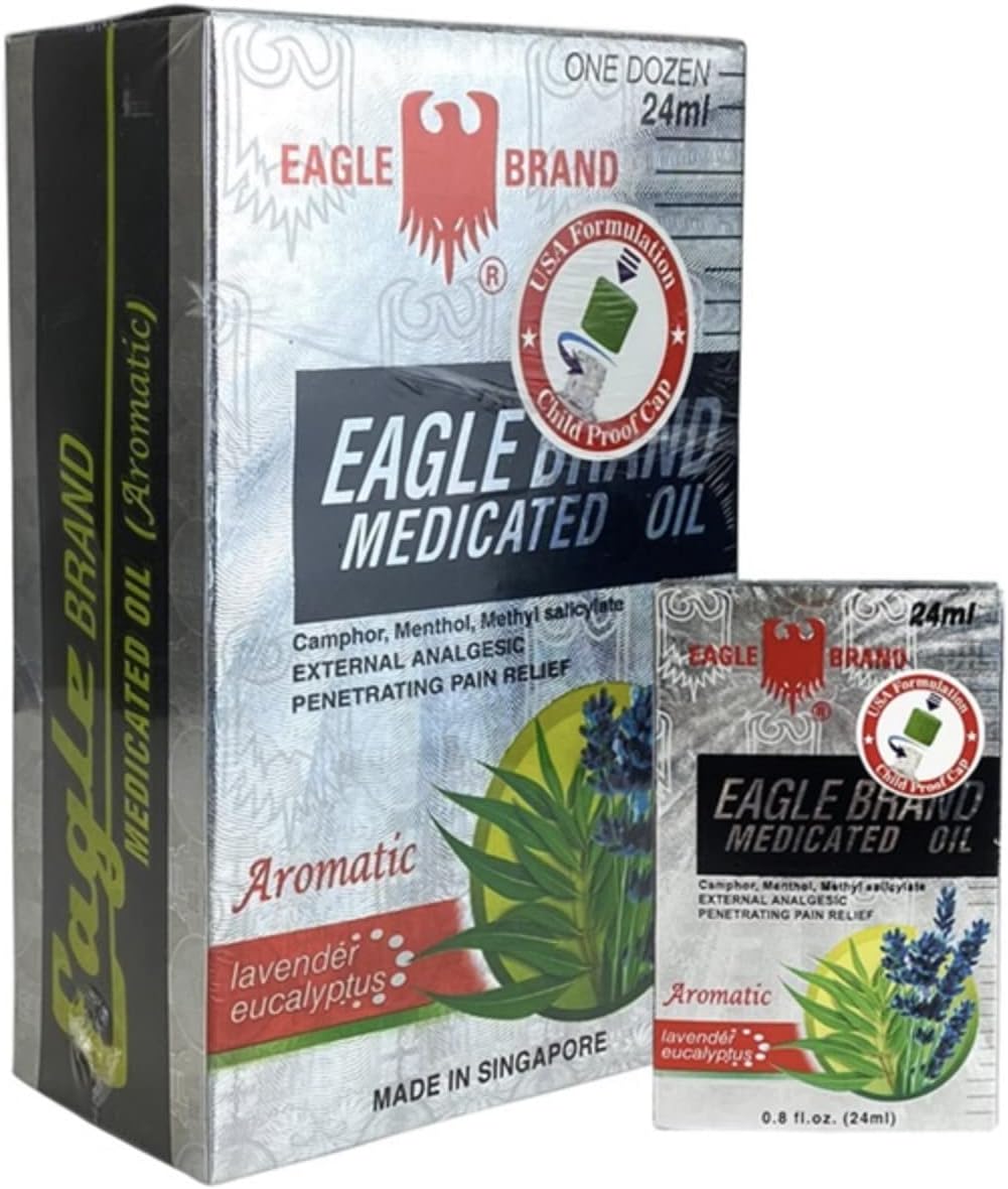 Eagle Brand Medicated Oil Lavender Eucalyptus 24ml, 12-Pack