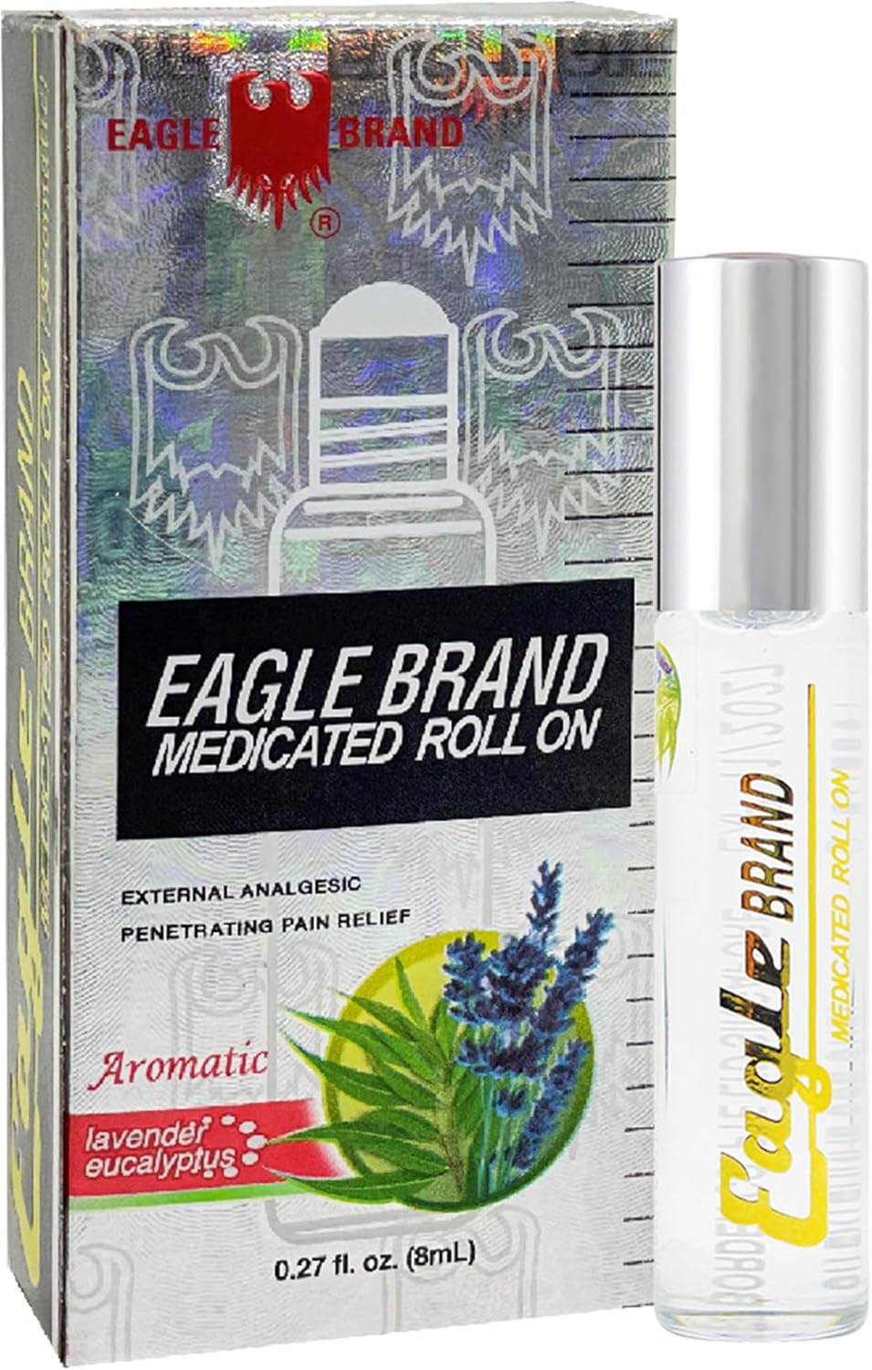 Eagle Brand Medicated Oil Aromatic Roll-On, Lavender Eucalyptus 8ml, 12-Pack