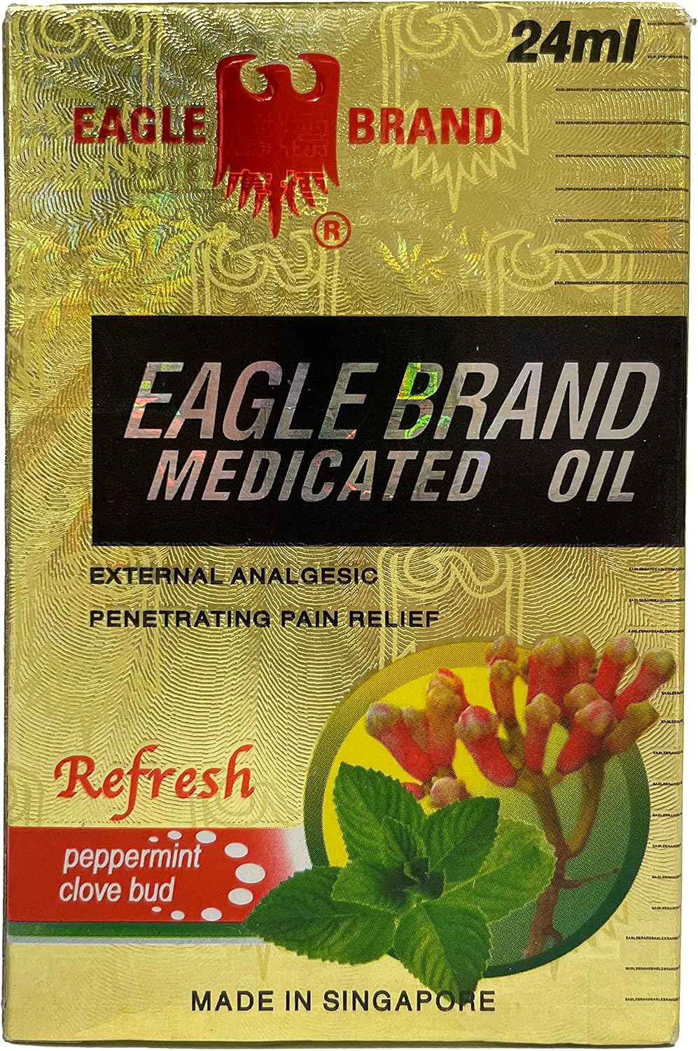 Eagle Brand Medicated Oil Refresh-Peppermint Clove Bud, 24ml, 12-Pack