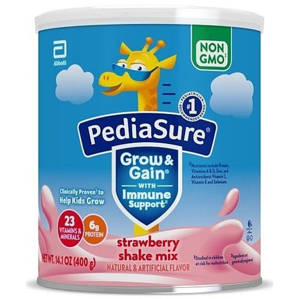 PediaSure Grow & Gain Non-GMO Shake Mix Powder, Strawberry 400 gram