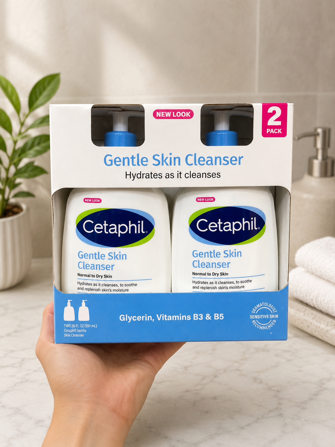 Cetaphil Gentle Skin Cleanser, Dry to Normal Sensitive Skin, 20 fl oz, 2-count 3