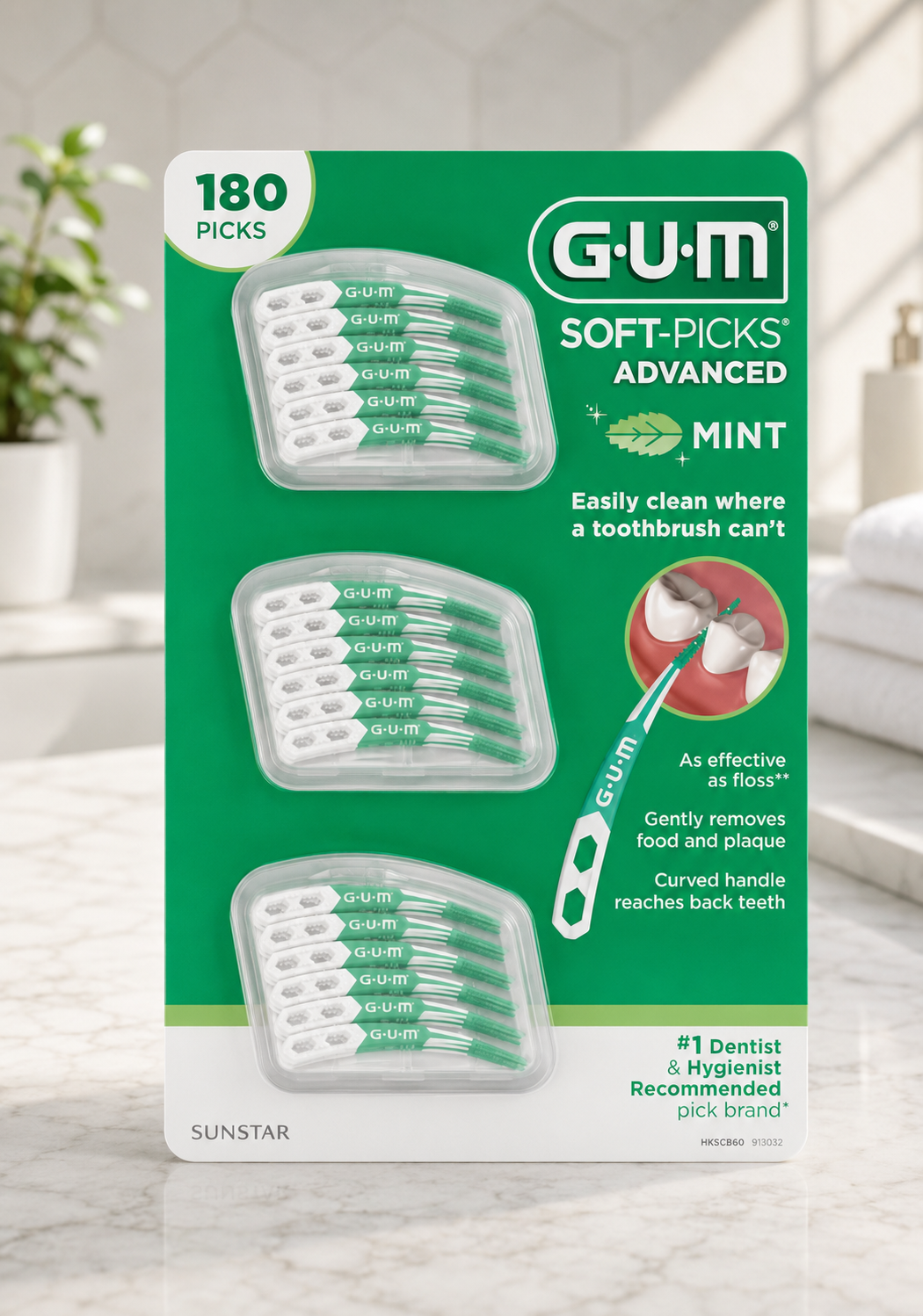 GUM Soft-Picks Advanced Mint, 180-count