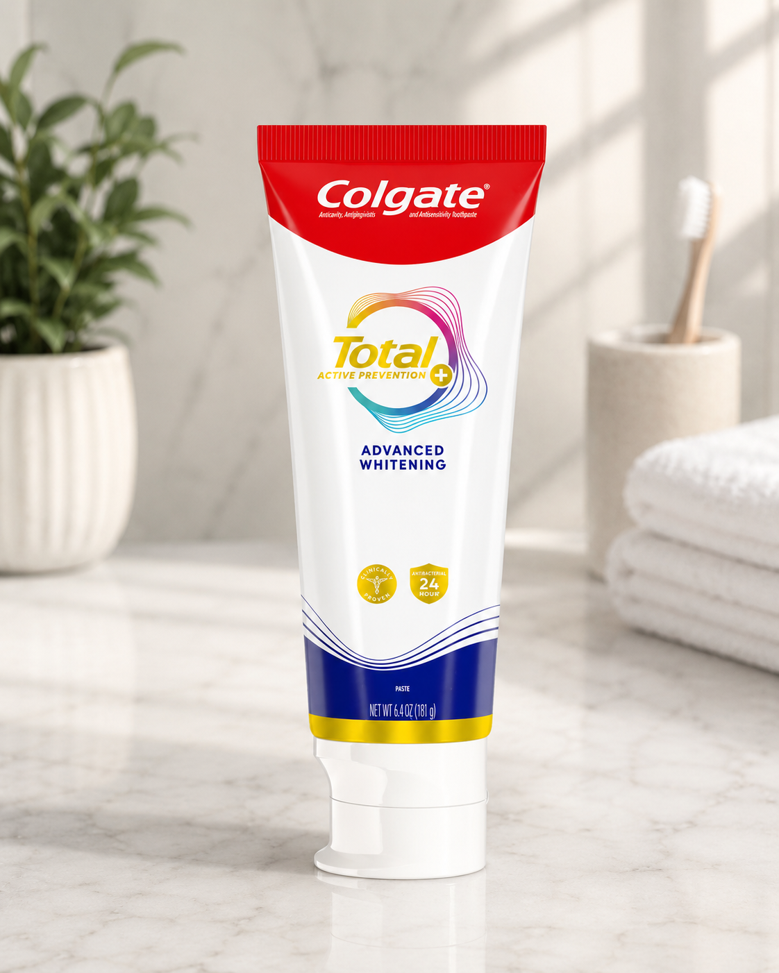 Colgate Total Active Prevention Plus Advanced Whitening Toothpaste, 6.4 oz, 5-pack 4
