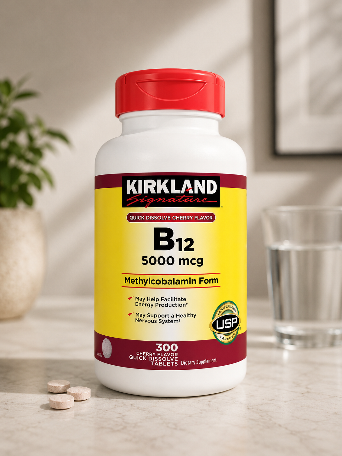 Kirkland Signature Quick Dissolve B-12 5000 mcg., 300 Tablets 2