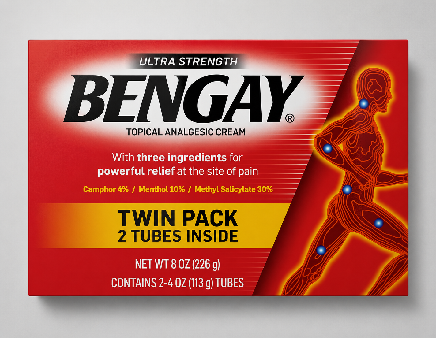 Ultra Strength BENGAY, Non-Greasy Topical Pain Relieving Cream, 8 Ounces