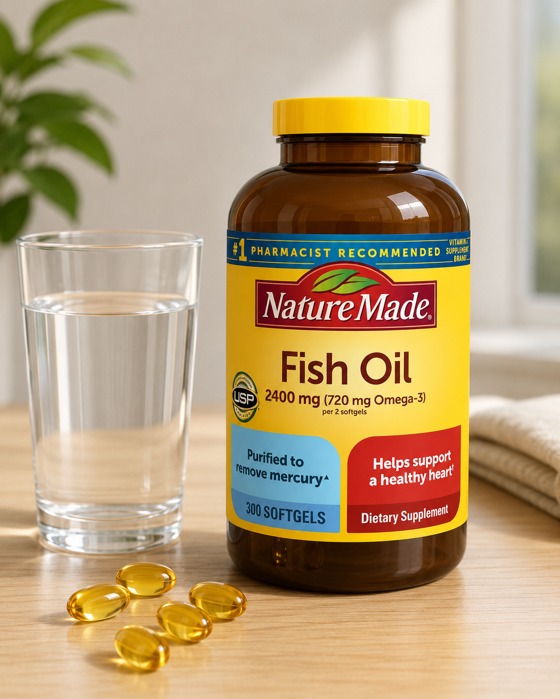 Nature Made Fish Oil 2400 mg, 300 Softgels 3