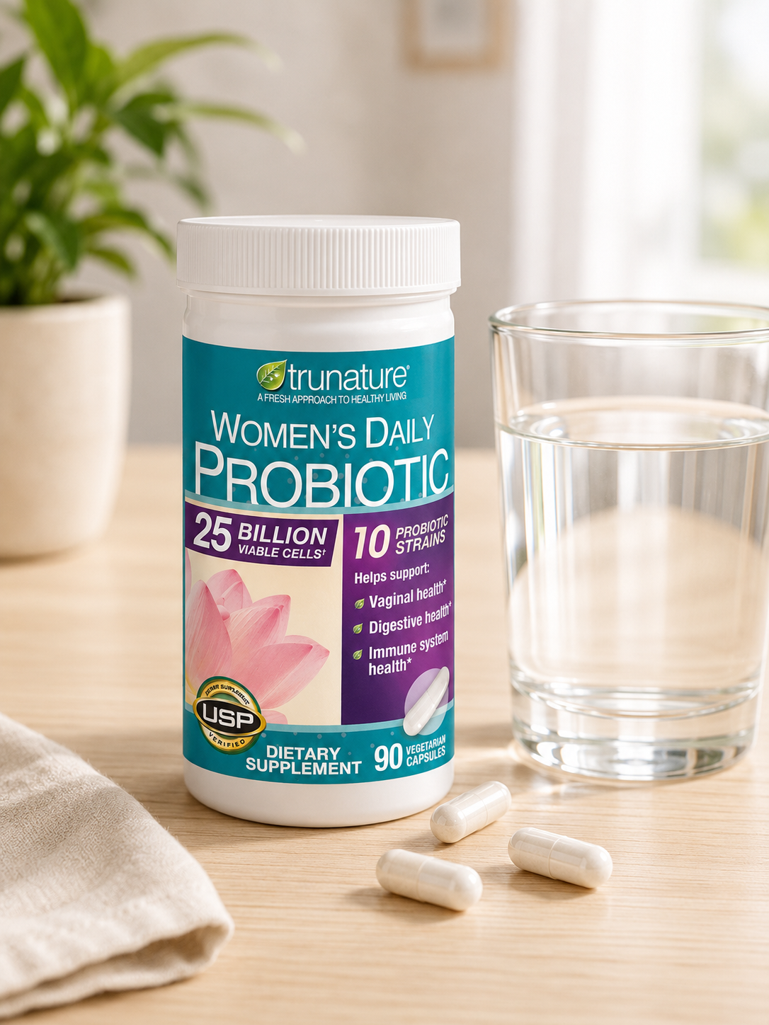 trunature Women's Daily Probiotic, 90 Vegetarian Capsules 3