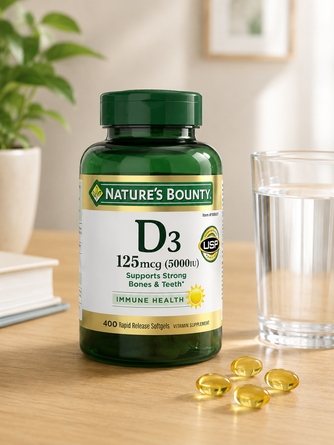 Nature's Bounty Vitamin D3 125 mcg, 400 Softgels 3