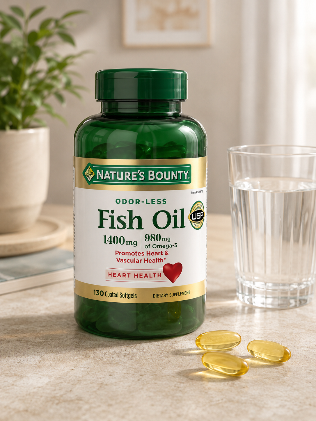 Nature's Bounty Fish Oil 1400 mg, 130 Coated Softgels 3