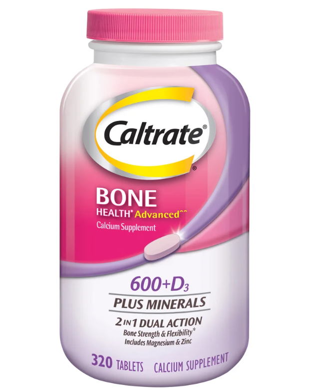 Caltrate Bone Health Advanced Calcium 600+D3 Plus Minerals, 320 Tablets