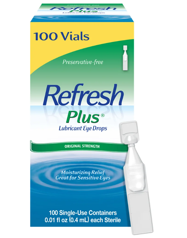 Refresh Plus Preservative-Free Lubricant Eye Drops, 100 Single Use Containers