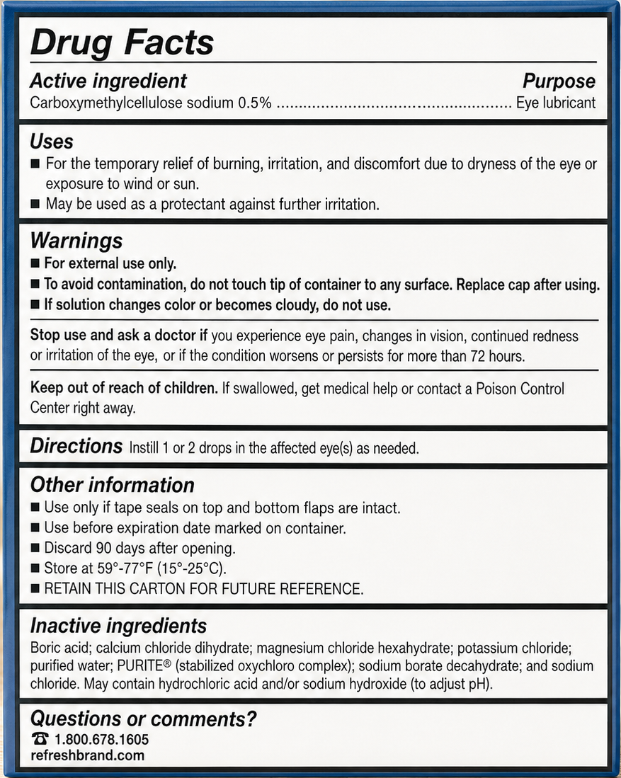 Refresh Tears Lubricant Eye Drops Multi-Pack, 65 ml 2