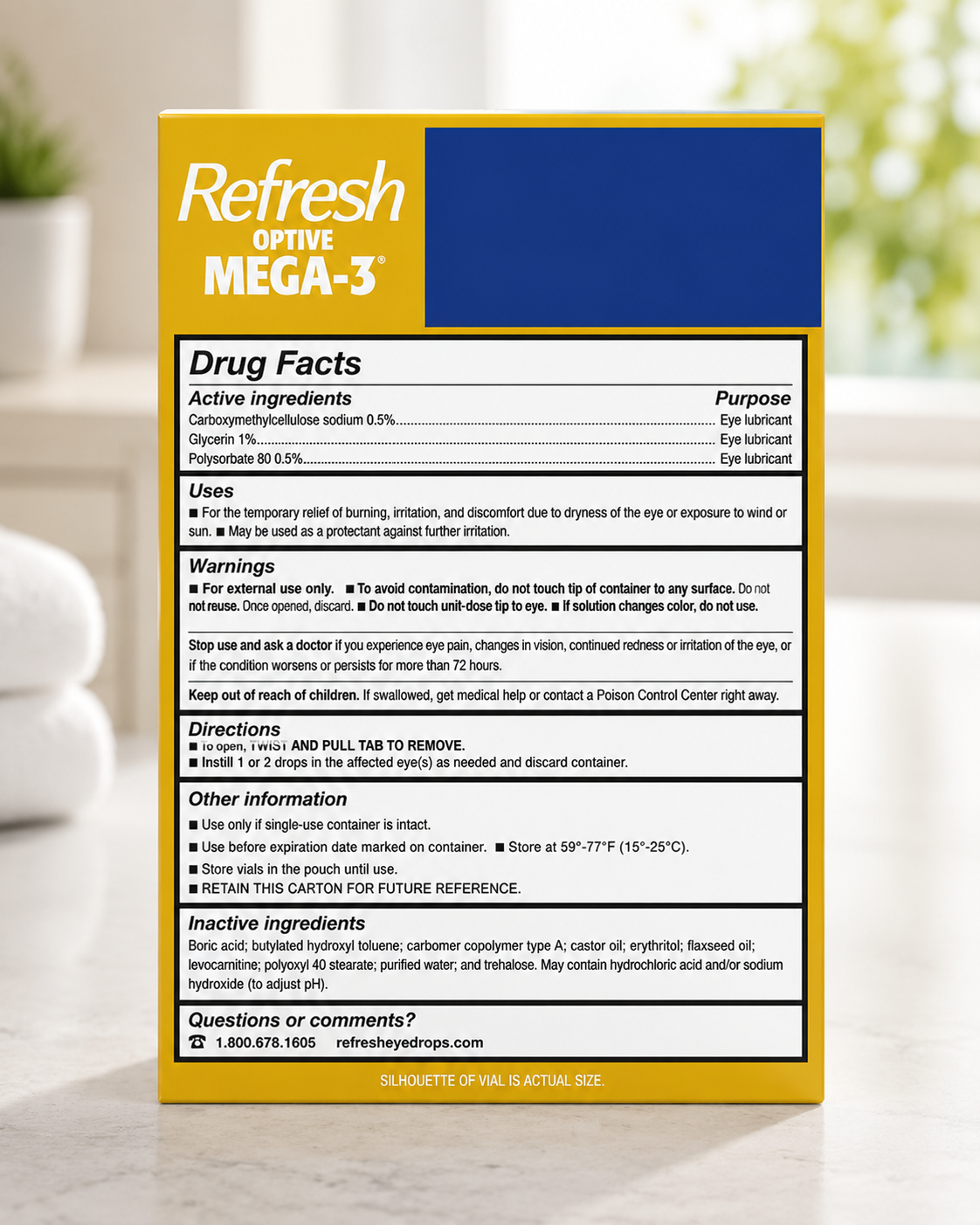 Refresh Optive MEGA-3 Preservative-Free Lubricating Eye Drop, 70 Vials 2