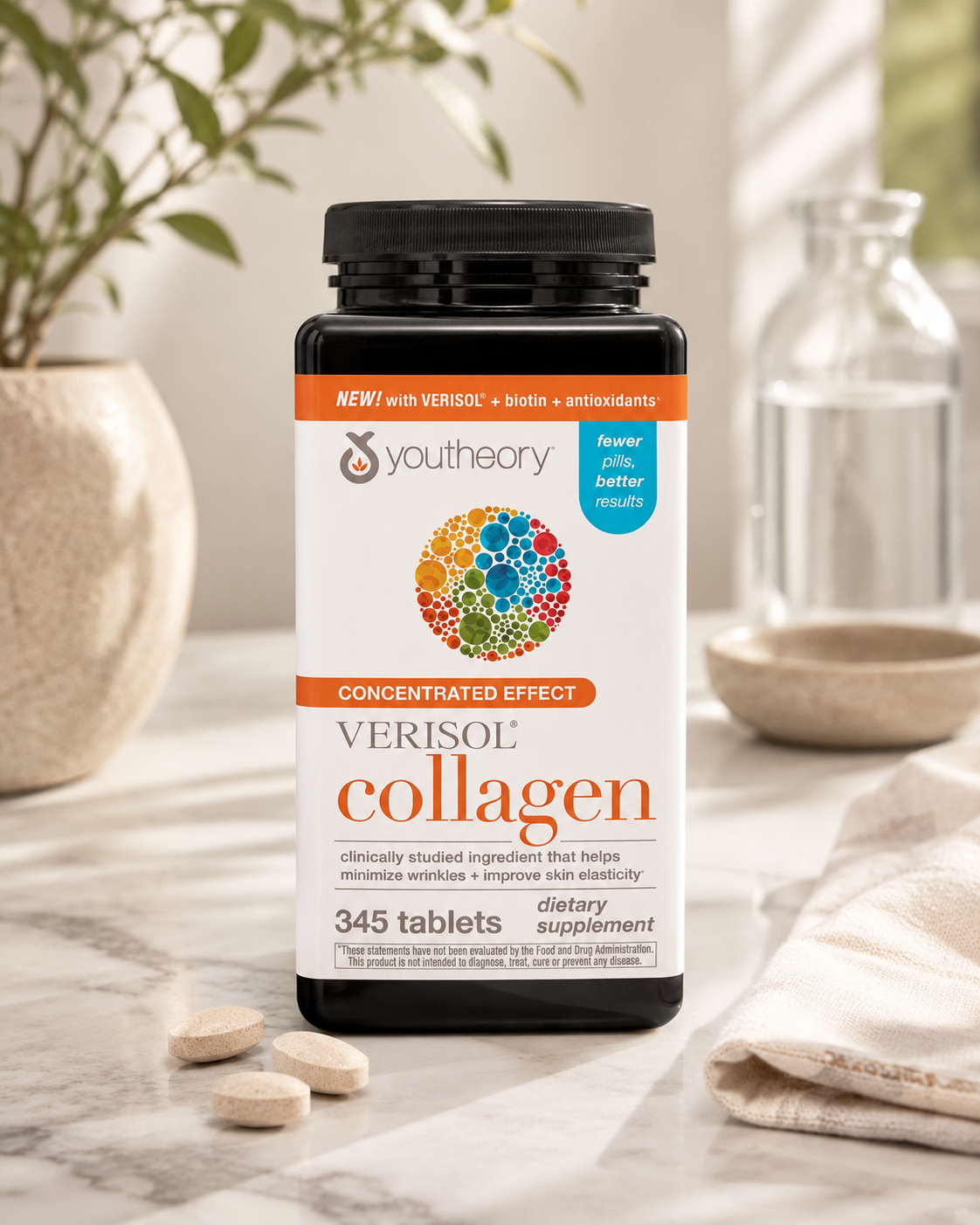 Youtheory Concentrated Effect Verisol Collagen with Biotin, 345 Count 3