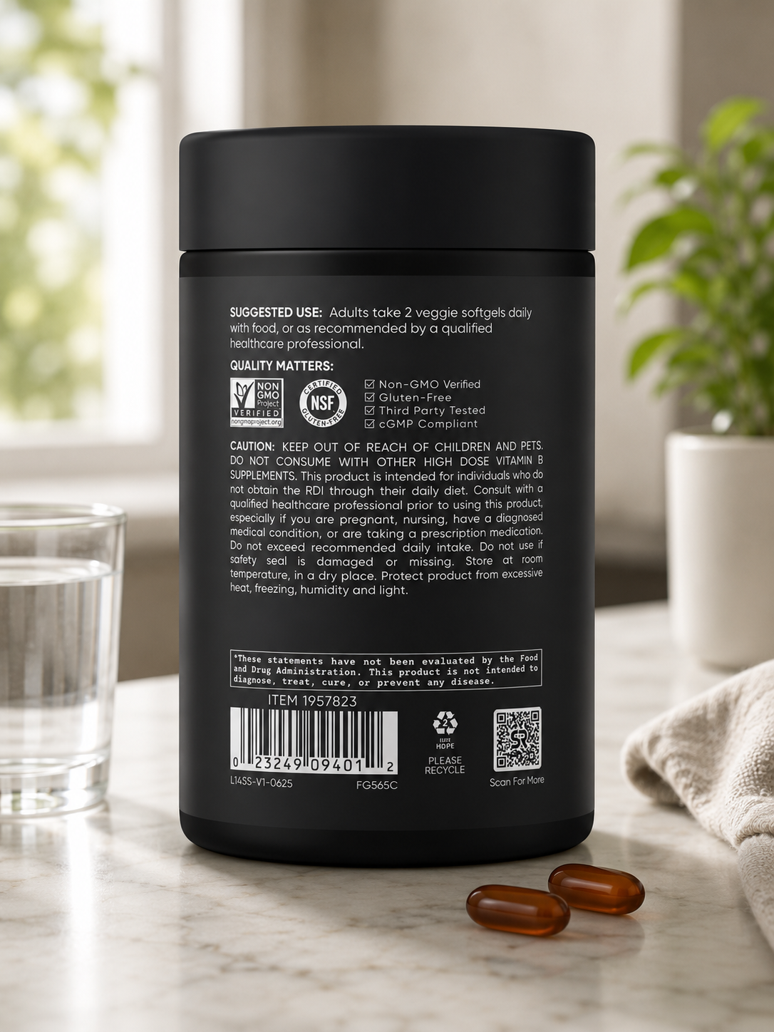 Sports Research Vitamin B Complex, 180 Veggie Soft Gels 2