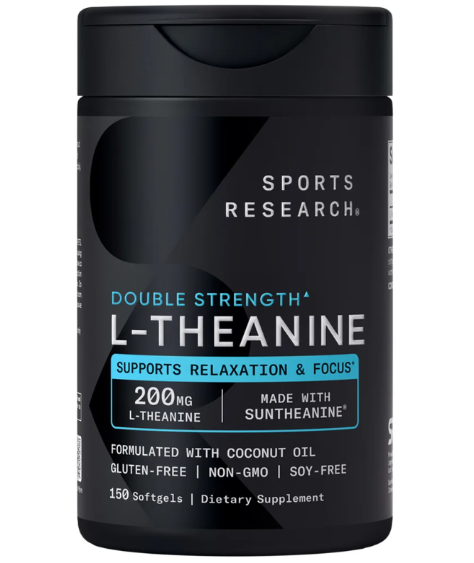 Sports Research L-Theanine Suntheanine 200 mg, 150 Softgels