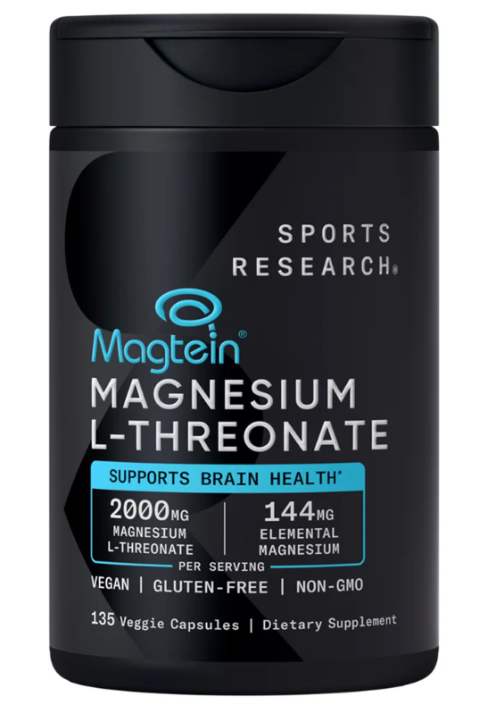 Sports Research Magtein Magnesium L-Threonate, 2000 mg, 135 Veggie Capsules