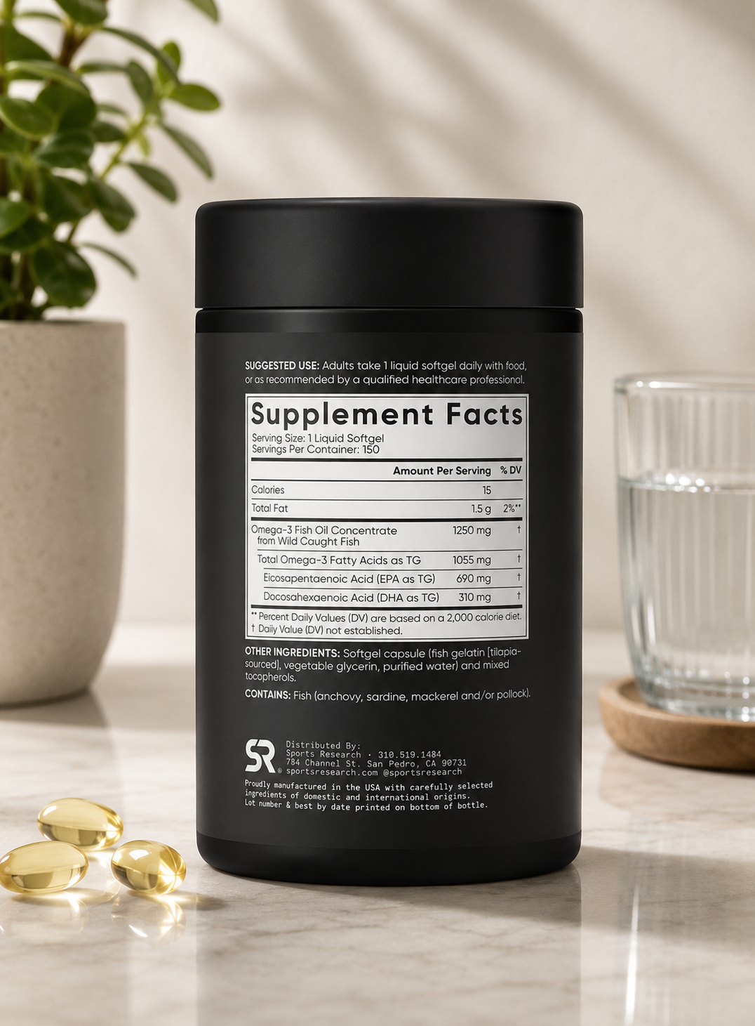 Sports Research Triple Strength Omega-3 Fish Oil, 150 Fish Softgels 3