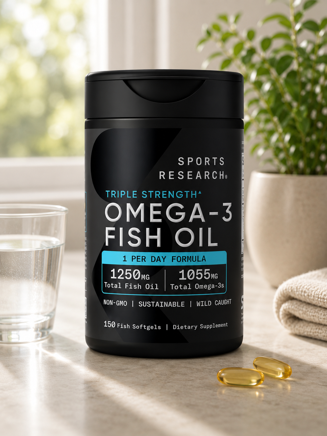 Sports Research Triple Strength Omega-3 Fish Oil, 150 Fish Softgels 4
