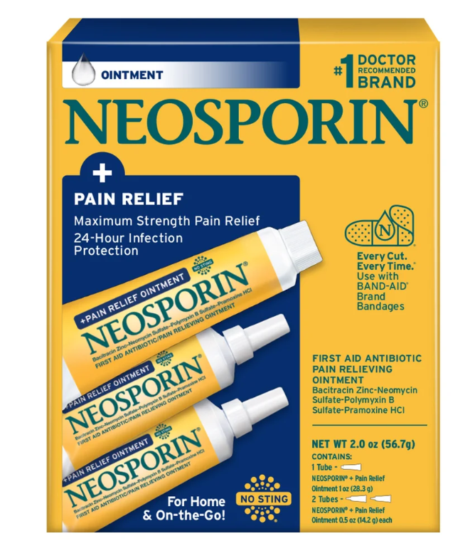 Neosporin + Max Strength Pain Relief Dual Action Topical Antibiotic Ointment, 2 Ounces