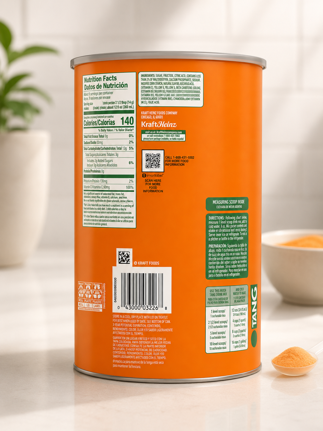 Tang, Drink Mix, Orange, 72 oz 2