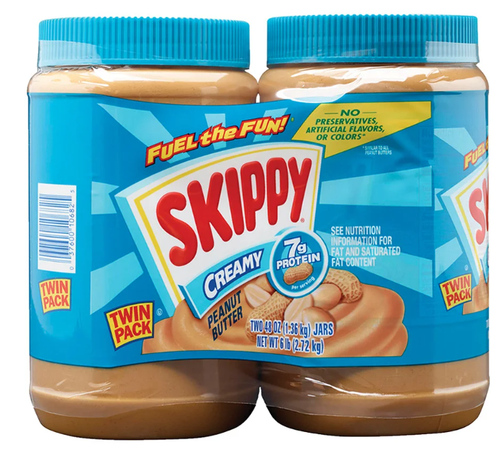 Skippy Peanut Butter, Creamy, 48 oz, 2-count