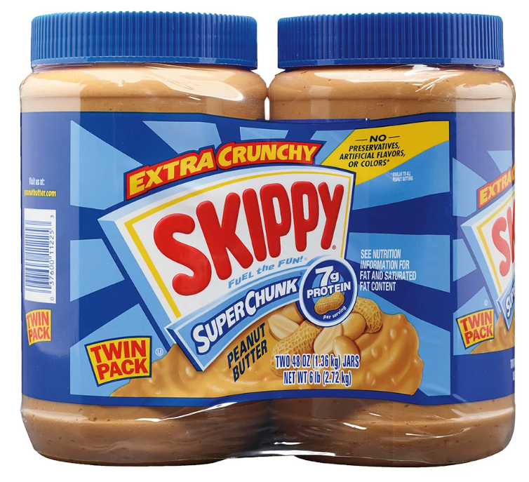 Skippy Peanut Butter, Super Chunk, 48 oz, 2-count