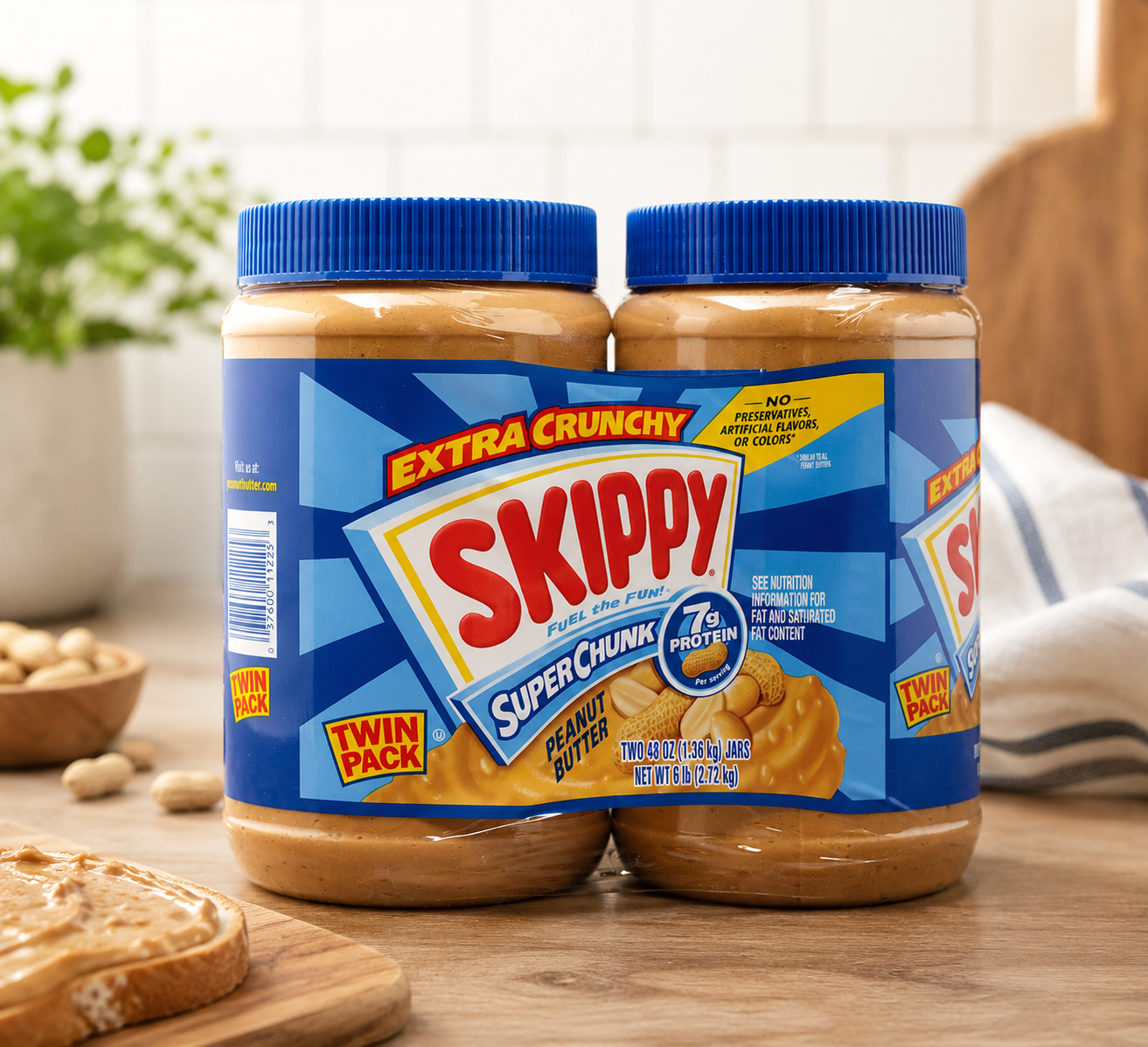 Skippy Peanut Butter, Super Chunk, 48 oz, 2-count 3