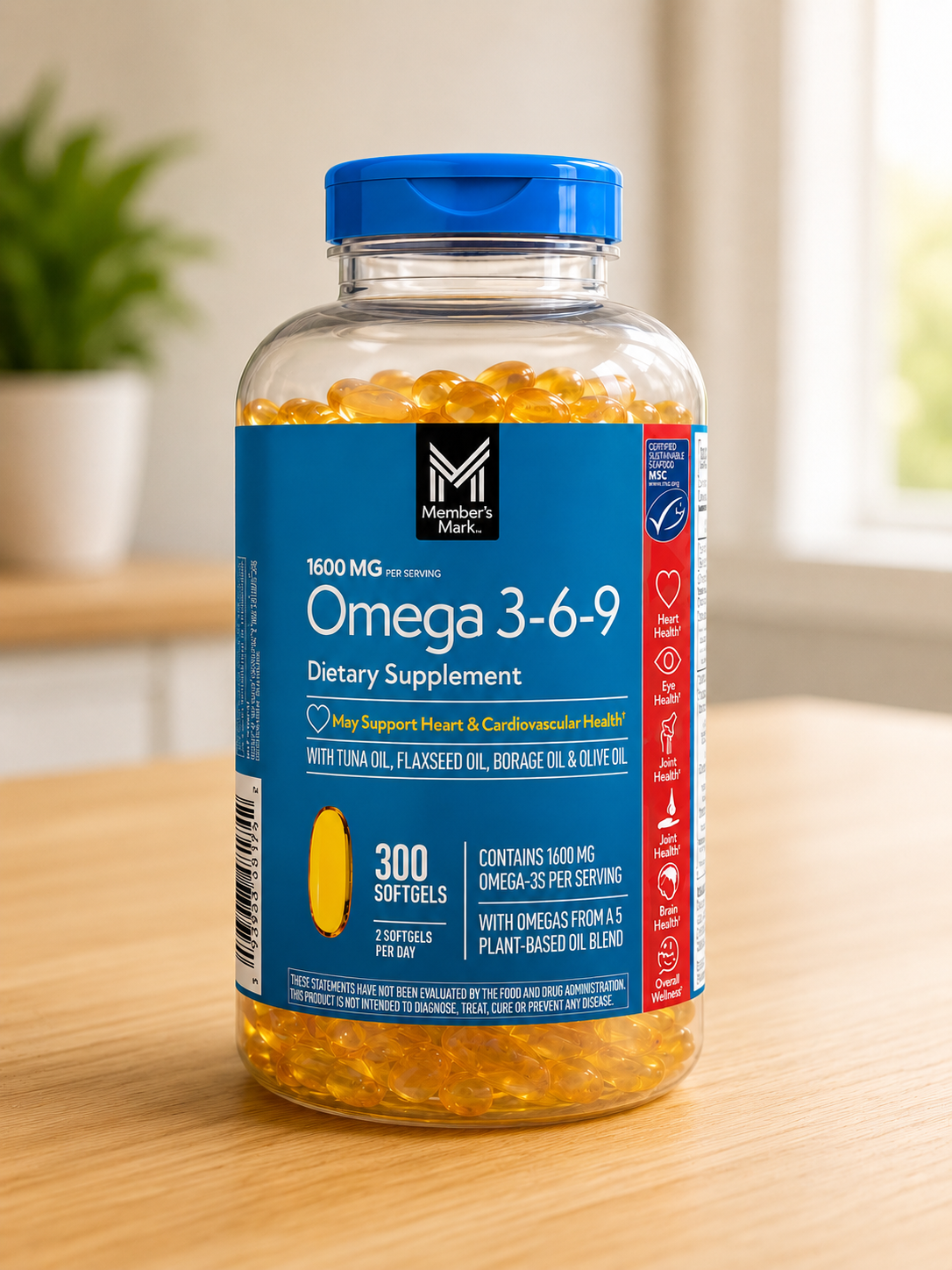 Member's Mark Omega 3-6-9 with Sustainably Sourced Tuna Oil Softgels, 300 ct.