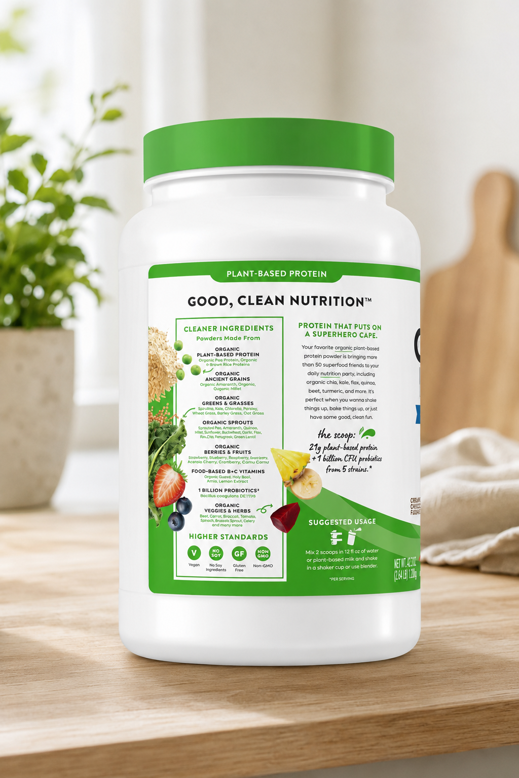 Orgain Organic Protein and Superfoods Plant Based Protein Powder, Creamy Chocolate Fudge, 2.64 lbs 2
