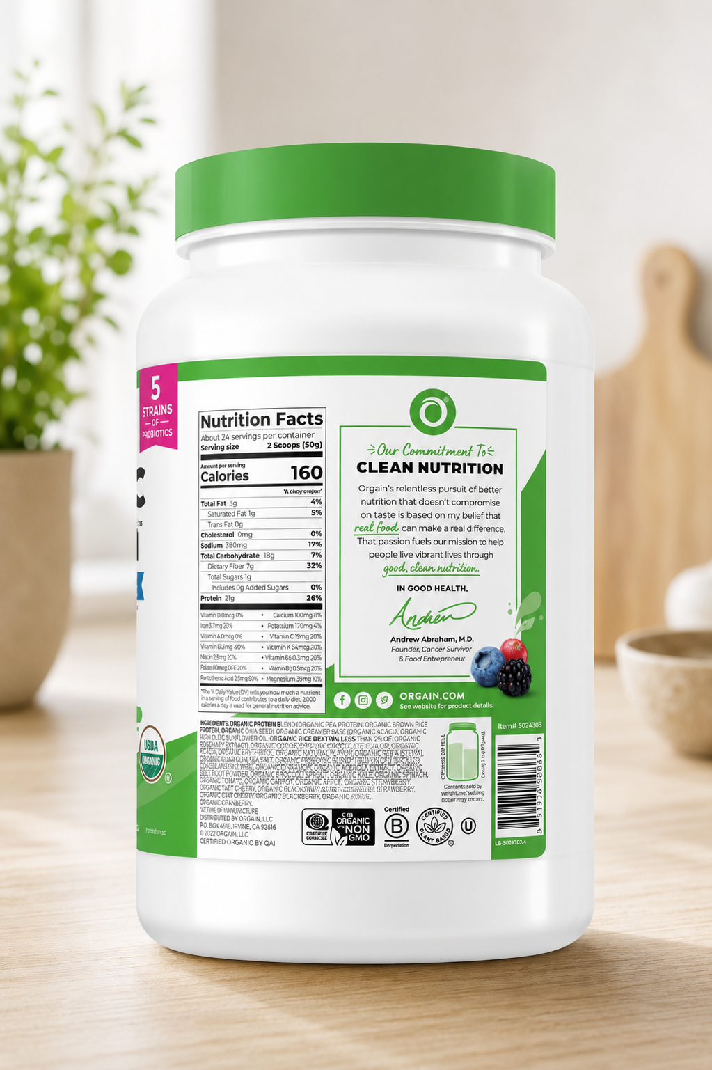 Orgain Organic Protein and Superfoods Plant Based Protein Powder, Creamy Chocolate Fudge, 2.64 lbs 3