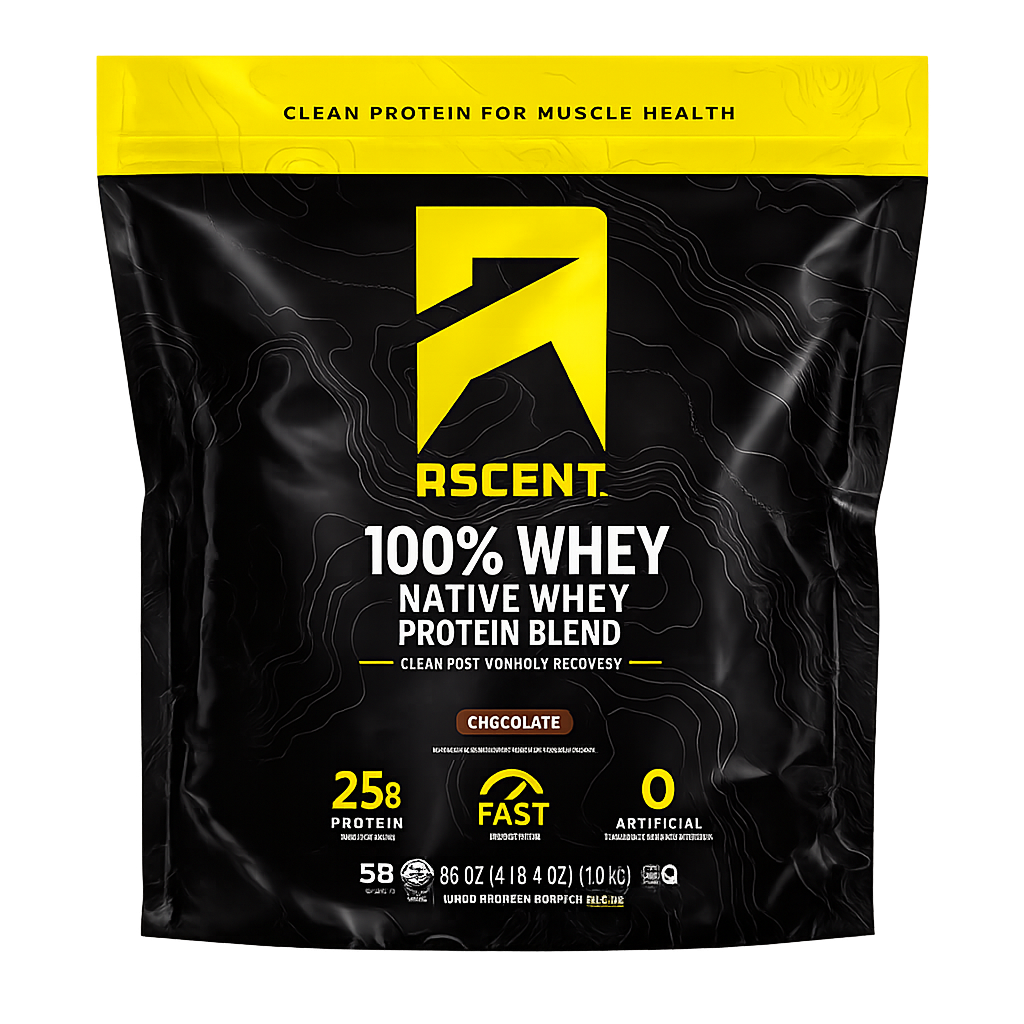 Ascent 100% Whey, Native Whey Protein Blend, Chocolate, 4.25 lbs