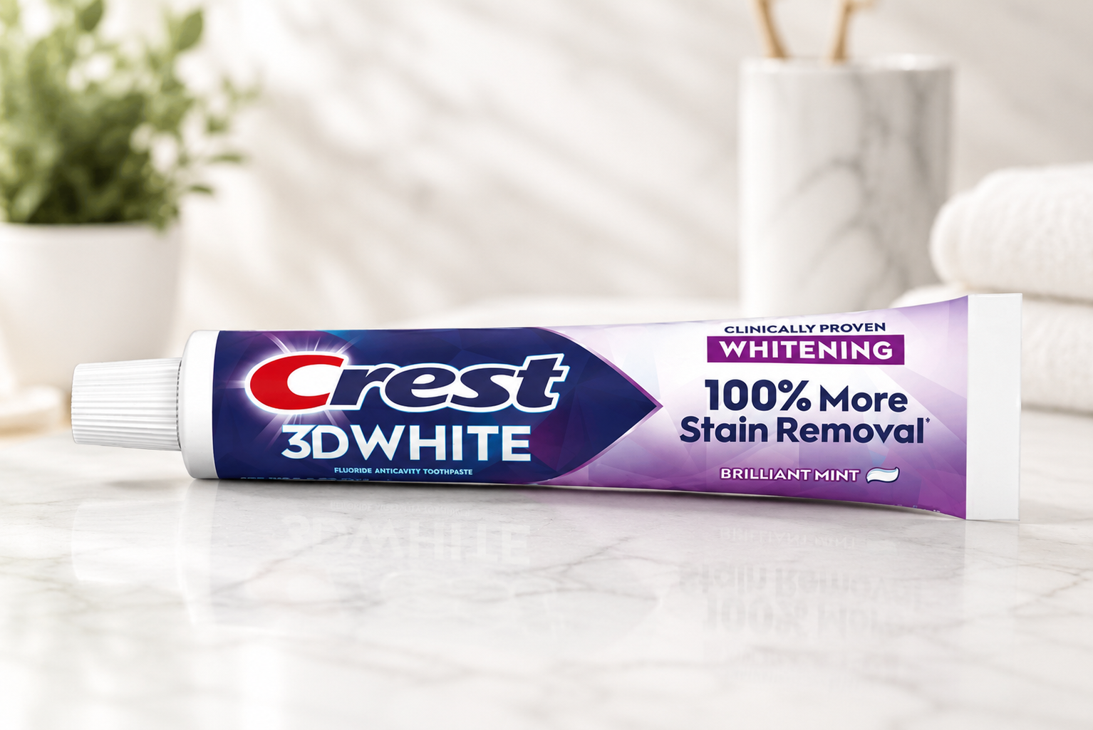 Crest 3D White Brilliant Mint Whitening Toothpaste, 5.2 oz, 5-pack 2