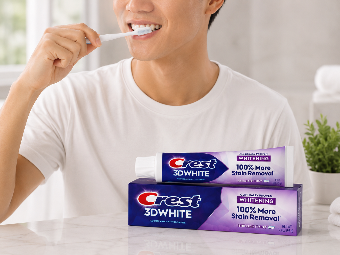 Crest 3D White Brilliant Mint Whitening Toothpaste, 5.2 oz, 5-pack 3