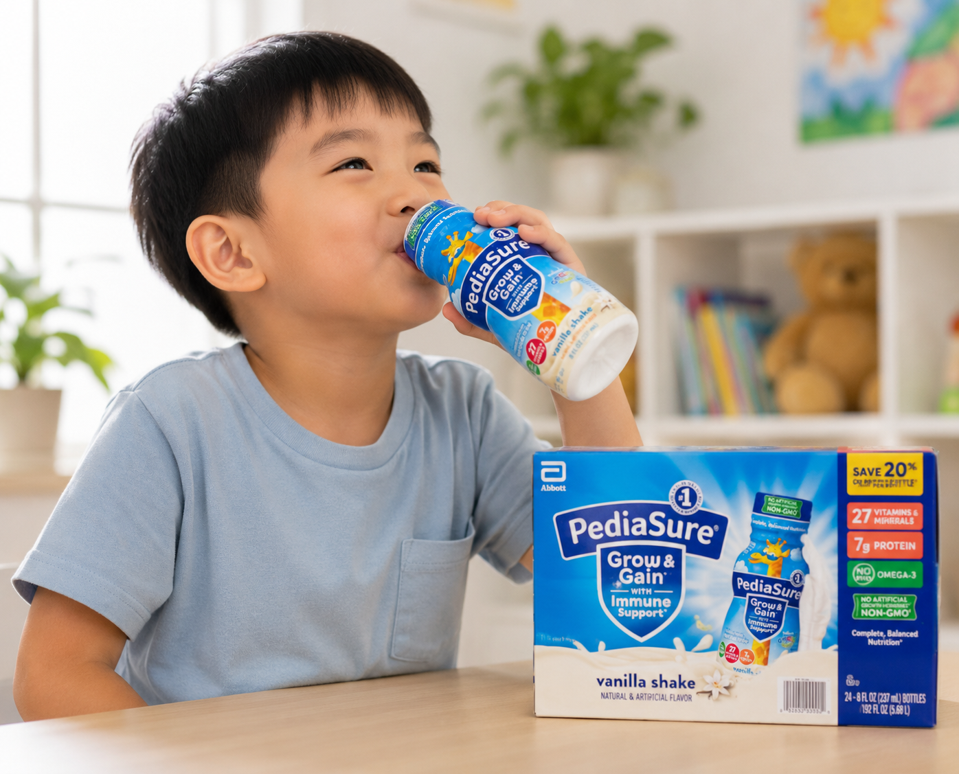 PediaSure Grow and Gain Nutrition Shake for Kids, Vanilla 8 fl. oz., 24 pk 3