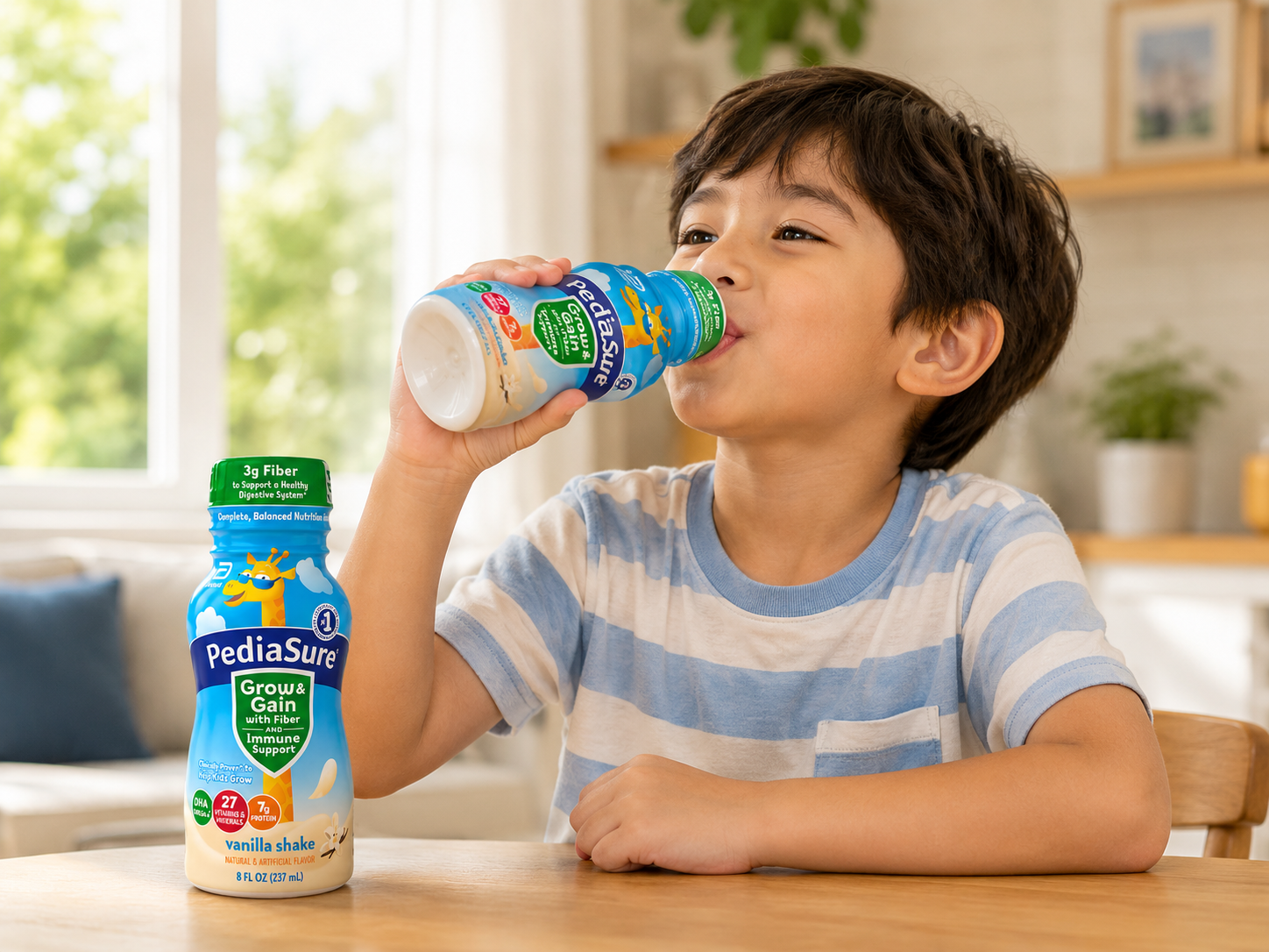 PediaSure Grow and Gain Nutritional Shake with Fiber for Kids, Vanilla, 8 fl. oz., 24 pk 3