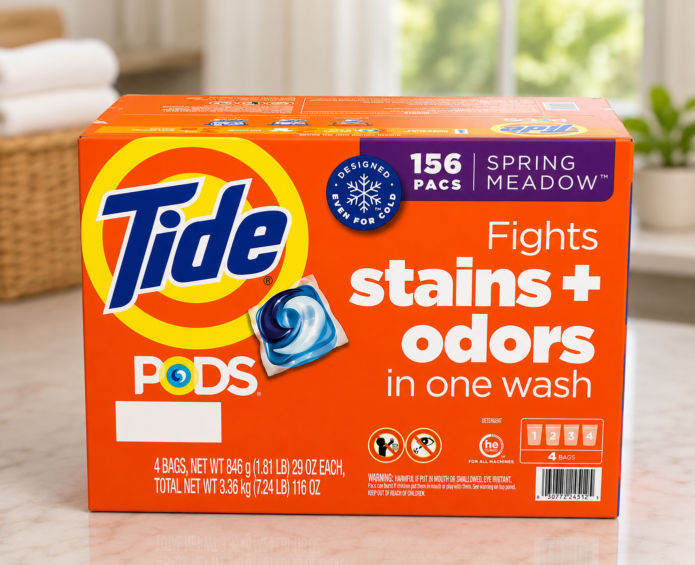 Tide Pods Laundry Detergent Pods, Spring Meadow, 156-count