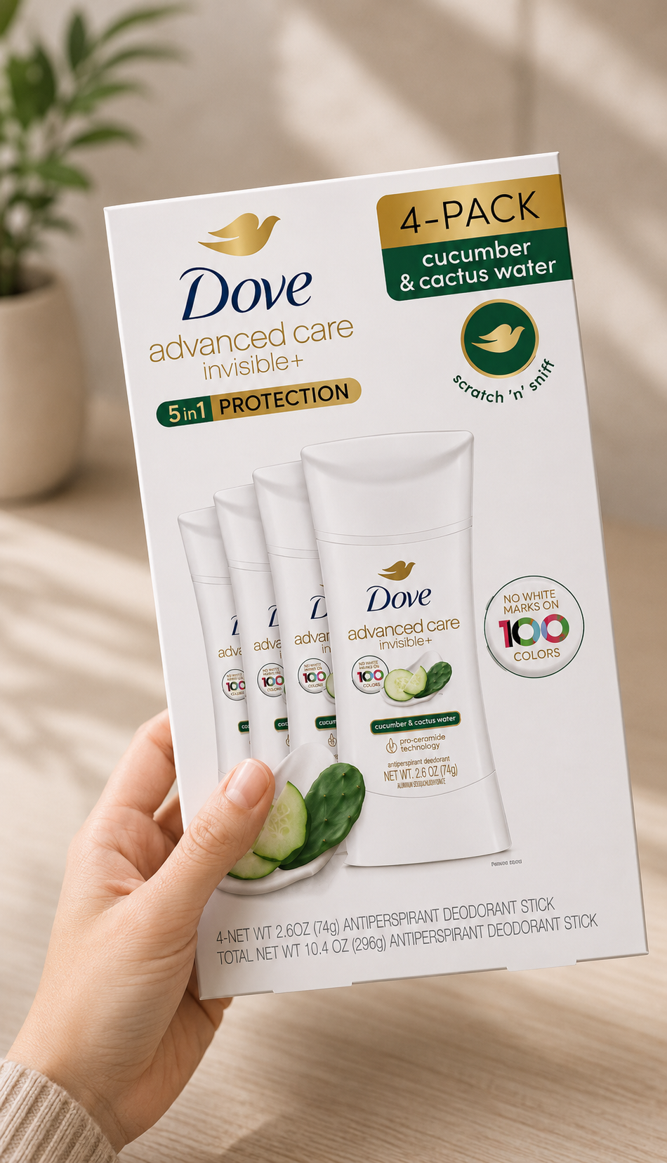 Dove Advanced Care Invisible+ Deodorant, 2.6 oz, 4-pack 4