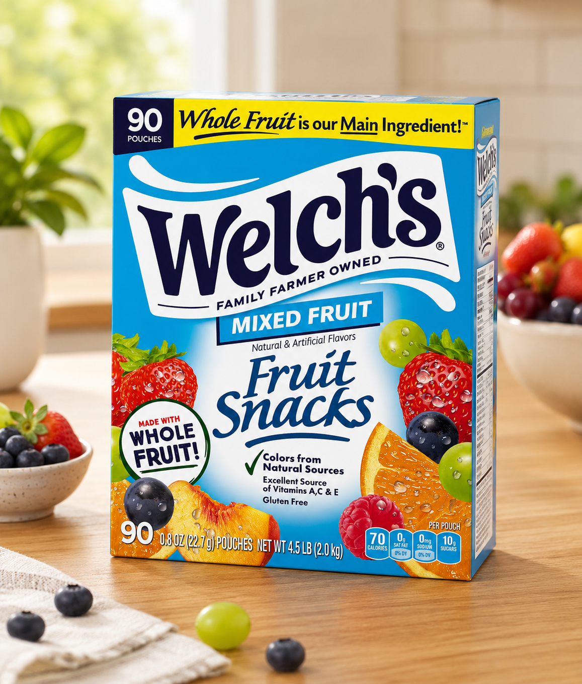Welch's Fruit Snacks, 0.8 oz, 90-count