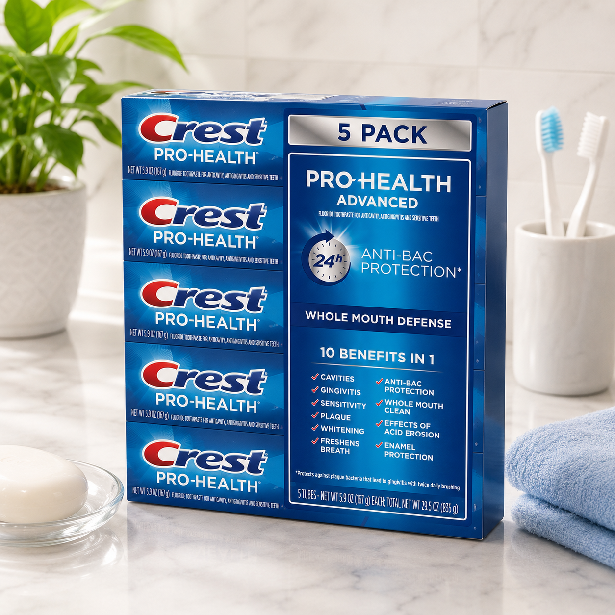 Crest Pro Health Advanced Toothpaste, 5.9 oz, 5-pack