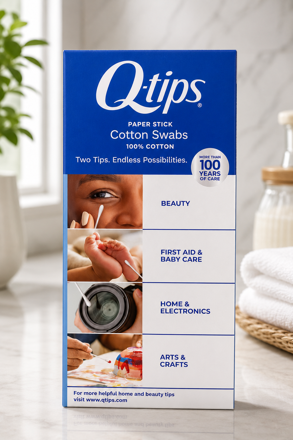 Q-tips Cotton Swabs, 1875-count 3