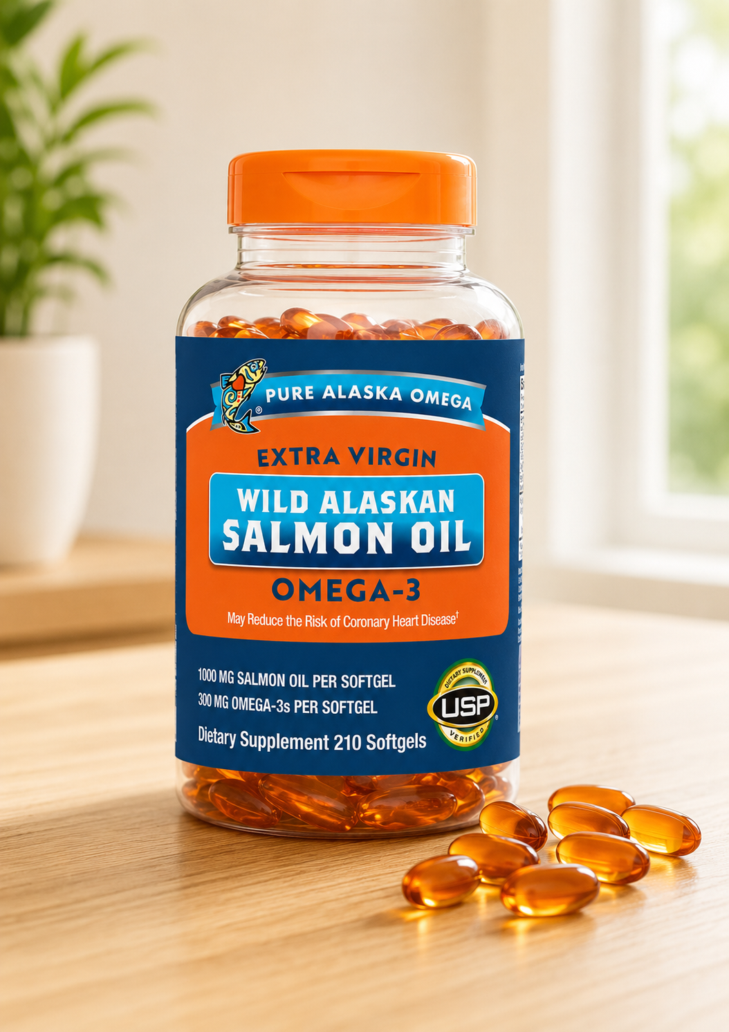 Pure Alaska Omega Wild Salmon Oil 1000 mg, 210 Softgels