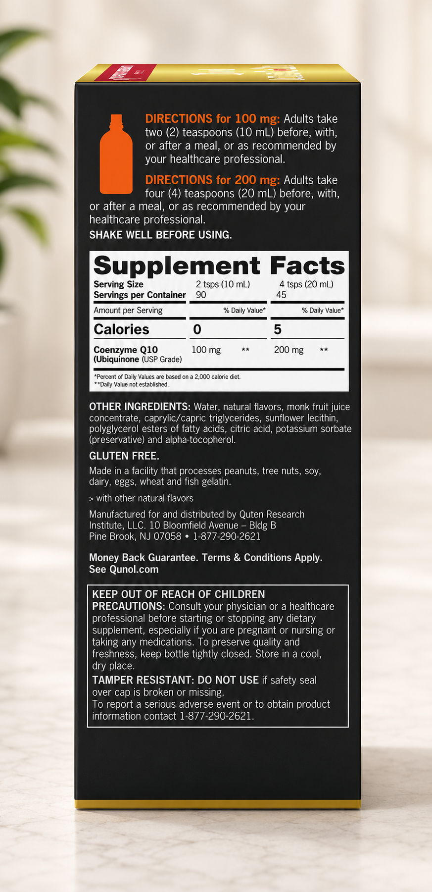 Qunol Liquid CoQ10 100 mg., 30.4 Fluid Ounces 2