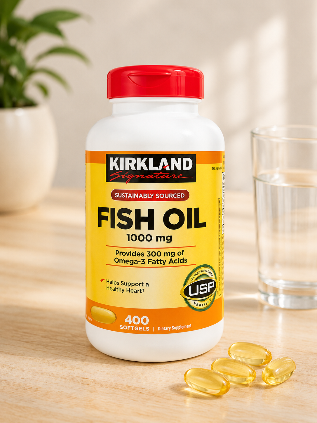 Kirkland Signature Fish Oil 1000 mg., 400 Softgels
