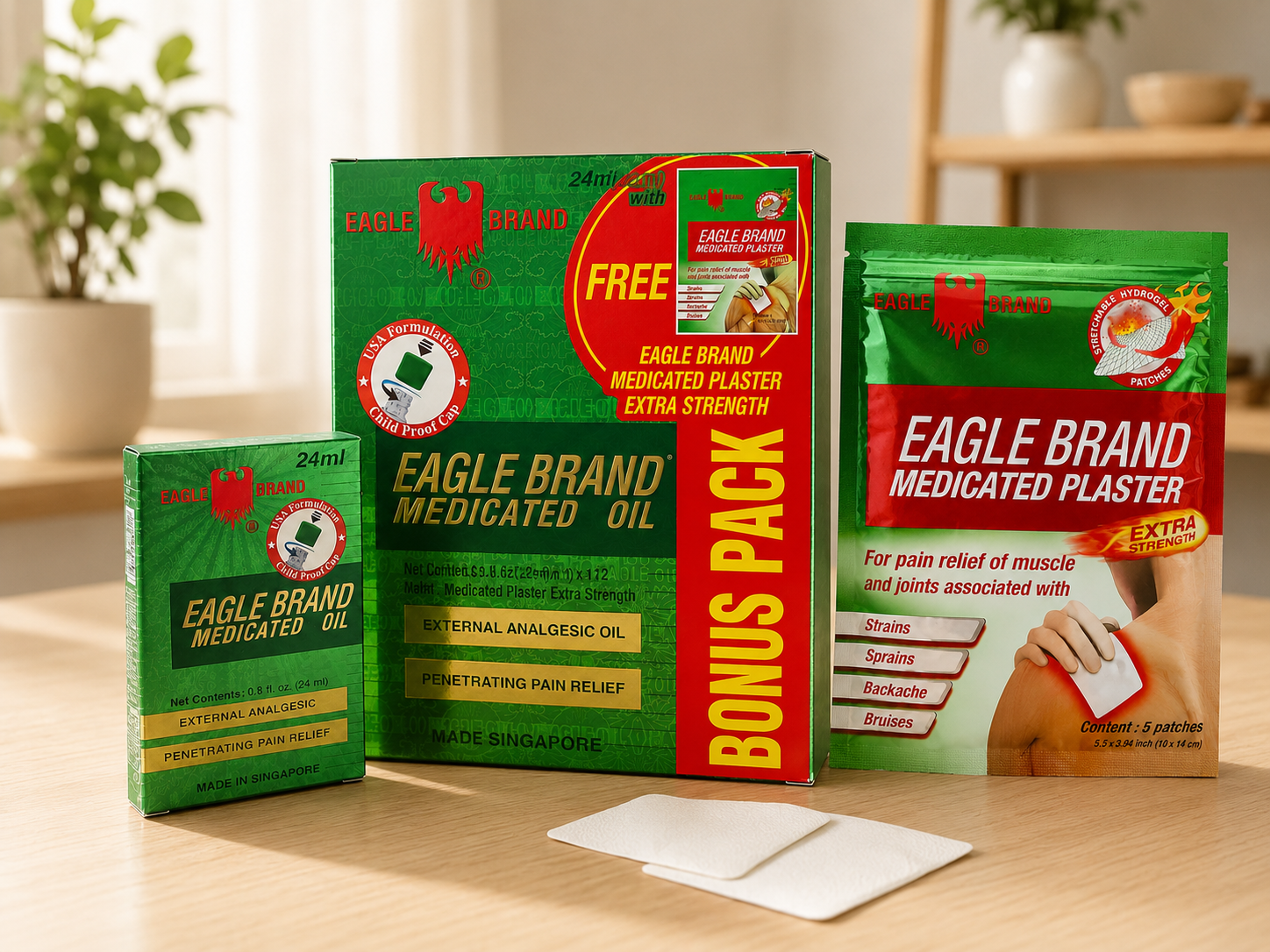 Eagle Brand Medicated Oil-24ml-Pack 12 (Bonus Medicated Plaster)