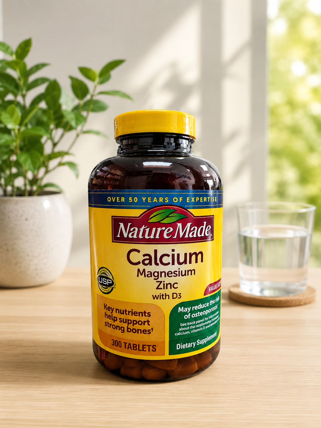 Nature Made Calcium Magnesium Zinc with Vitamin D3, 300 Tablets 3